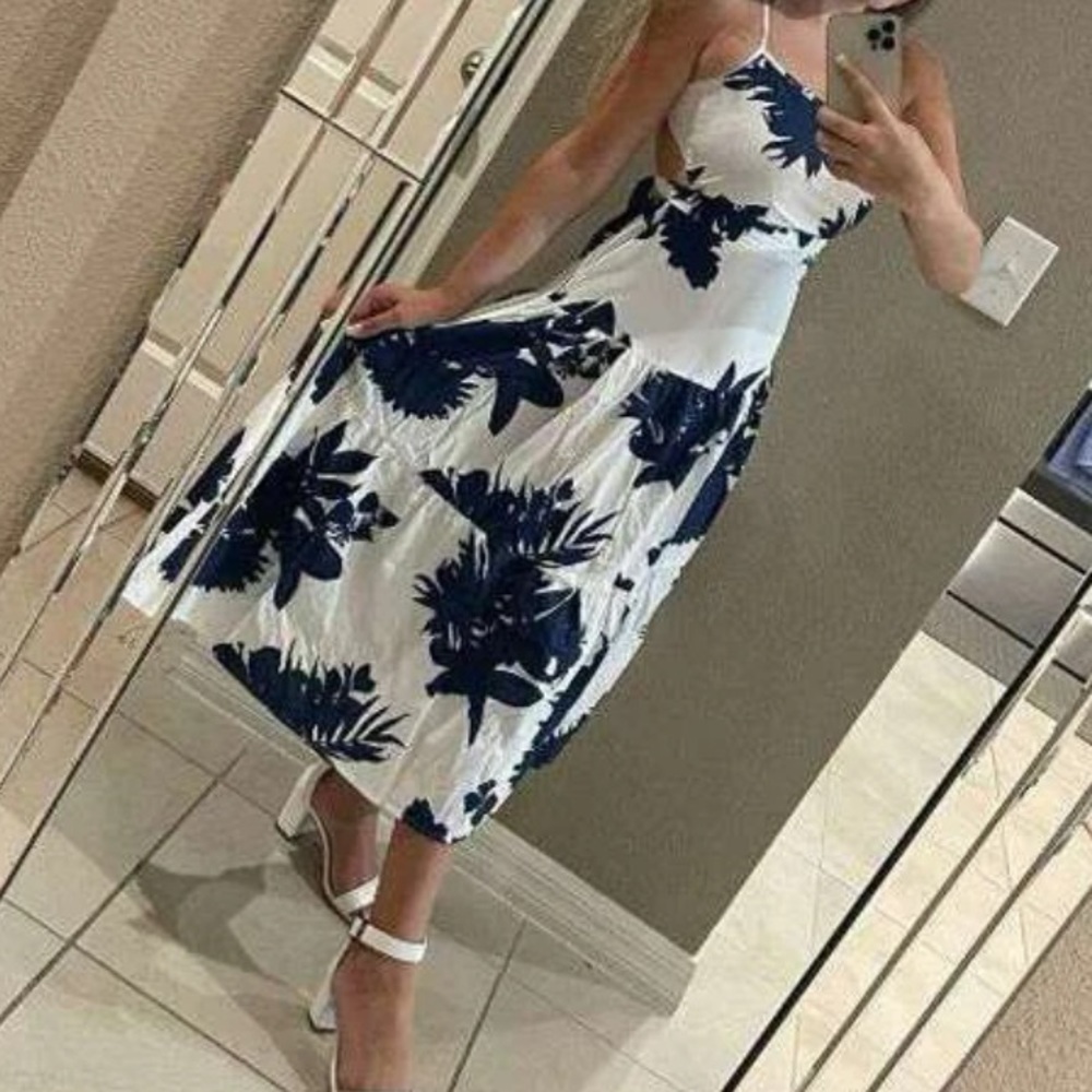Floral Print Tie Back Cami Dress - Picture 8 of 12